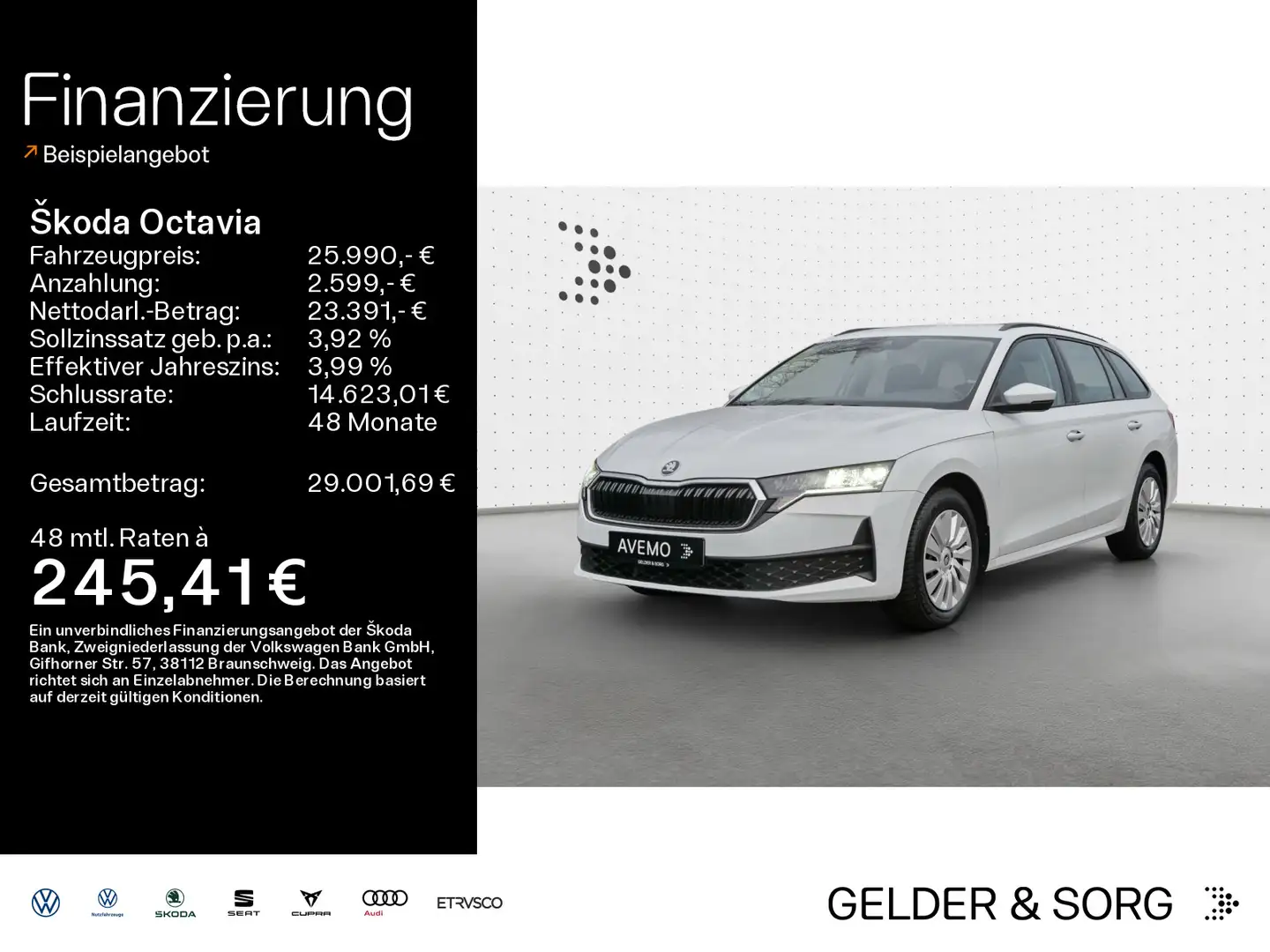 Skoda Octavia Combi Essence 2.0 TDI AHK*LED*EPH Weiß - 1
