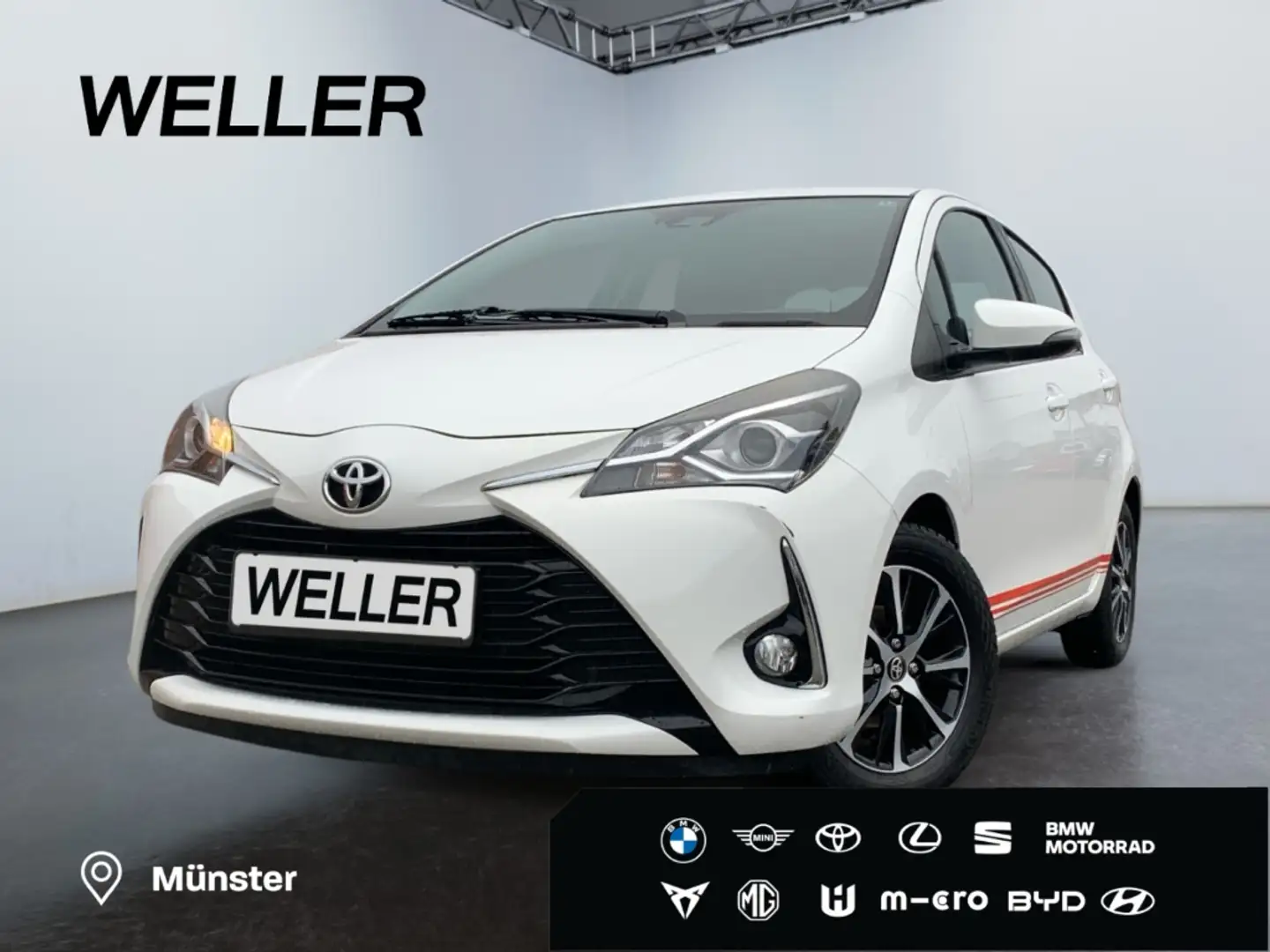 Toyota Yaris 1.0 Team D *Kamera*SHZ*Spurhalte*Bluetooth* Wit - 1