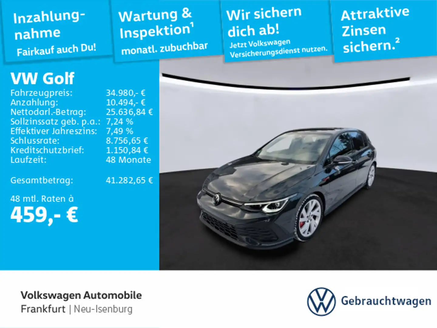 Volkswagen Golf GTI Golf VIII 2.0 TSI DSG GTI Clubsport Navi IQ.LIGH Grau - 1