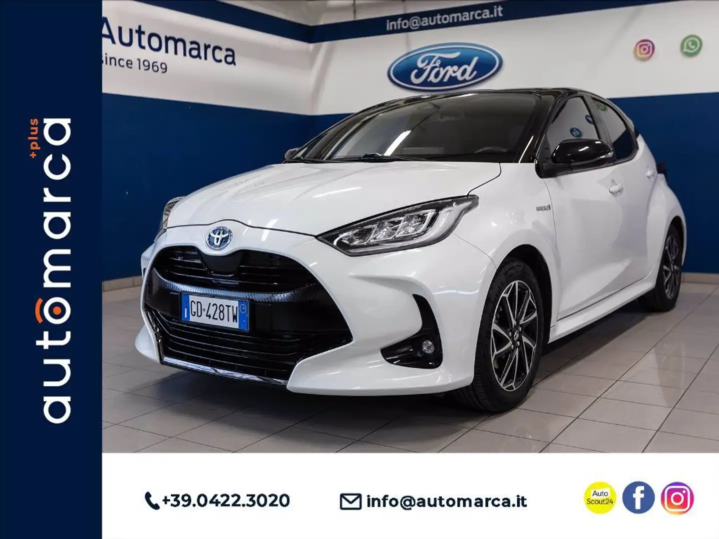 Toyota Yaris 1.5h Style Blanc - 1