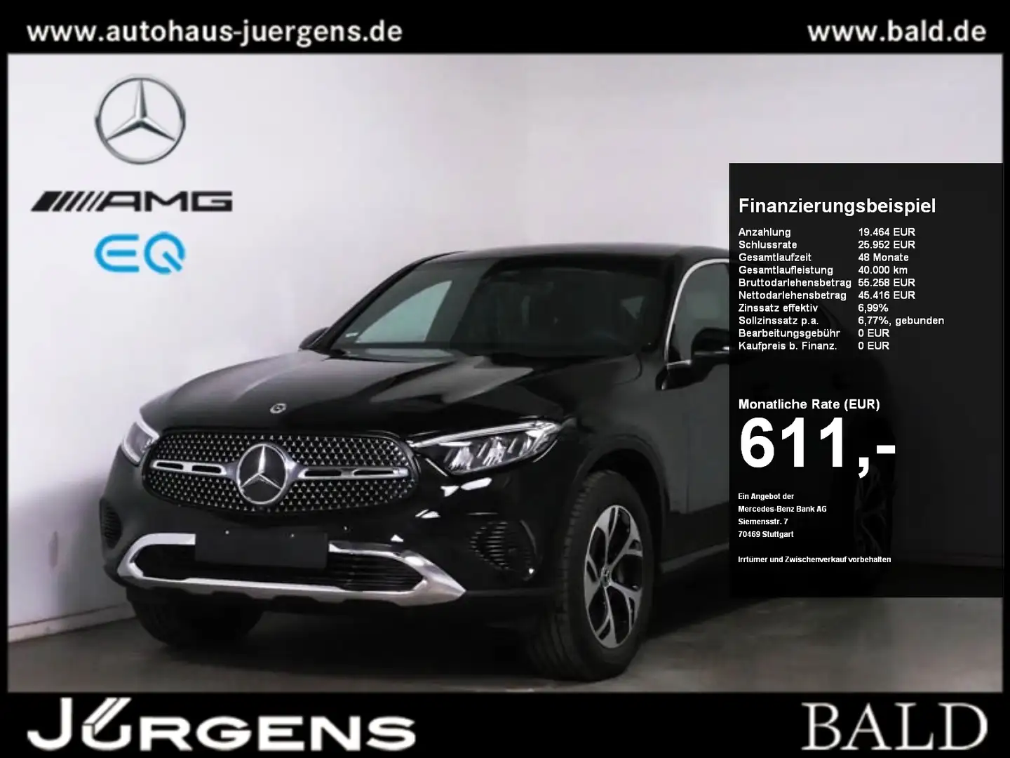 Mercedes-Benz GLC 300 e 4M Coupé Avantgarde/LED/Cam/AHK/Totw Negro - 1