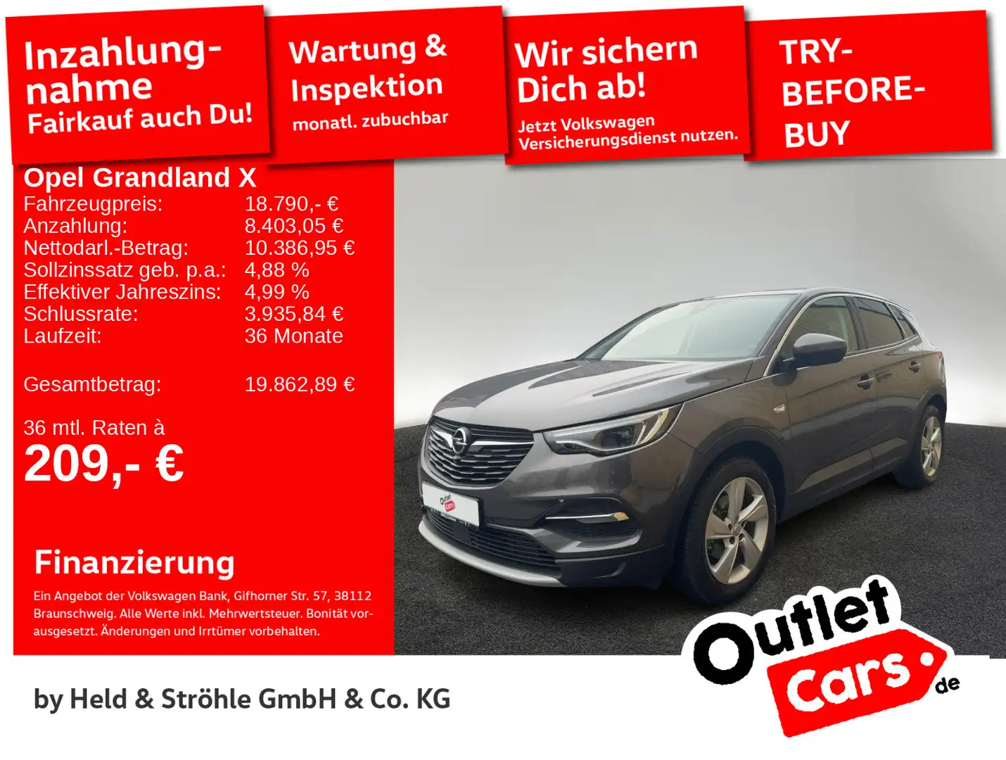 Opel Grandland X 1.6 Turbo INNOVATION AHK LED NAV KAM Gris - 1