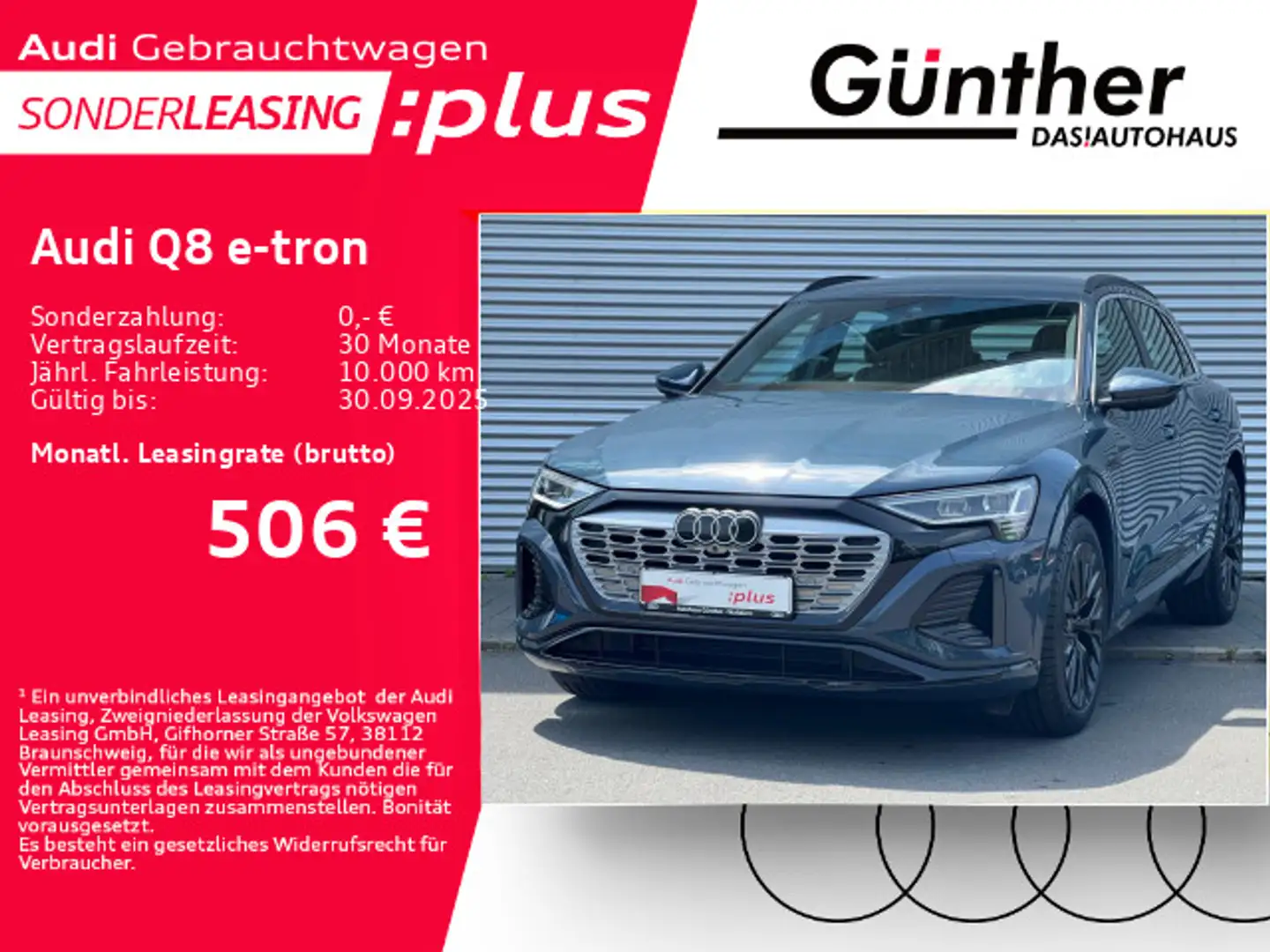 Audi Q8 e-tron 55 S LINE+UMGEBUNGSKAMER+HEAD UP+MATRI Blau - 1