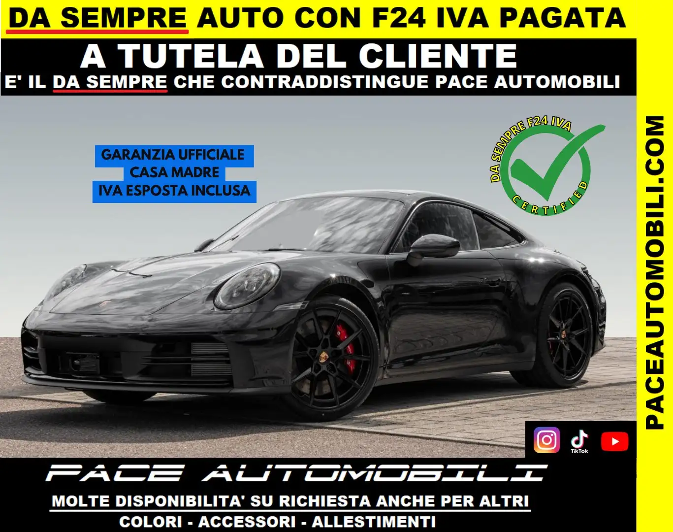 Porsche 992 911 992.2 S MY 2025 TETTO SPORT CHRONO I PDC ACC Nero - 1