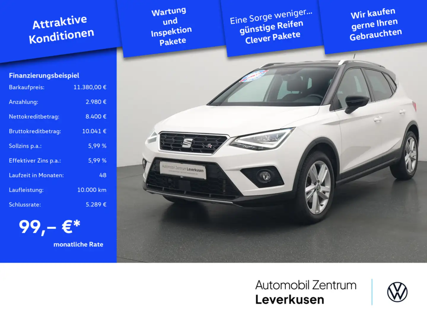 SEAT Arona FR LED KAM PDC KLIMA Bianco - 1