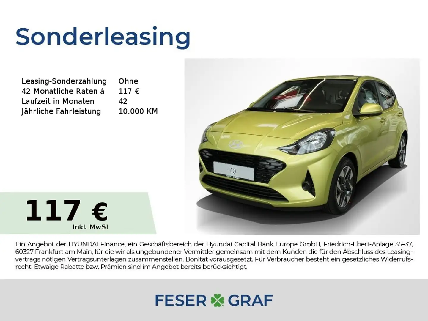 Hyundai i10 TREND KOMFORT-PAKET NAVI KLIMA SHZ LHZ Grün - 1