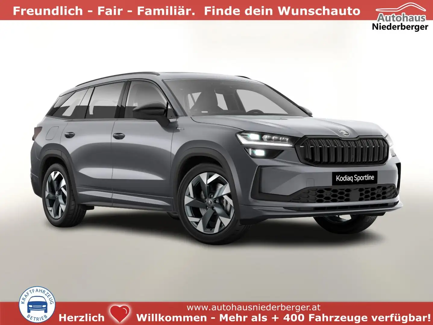 Skoda Kodiaq Sportline 4x4 Sportl AHK Pano 7-S Matrix Nav Ke... Grau - 1