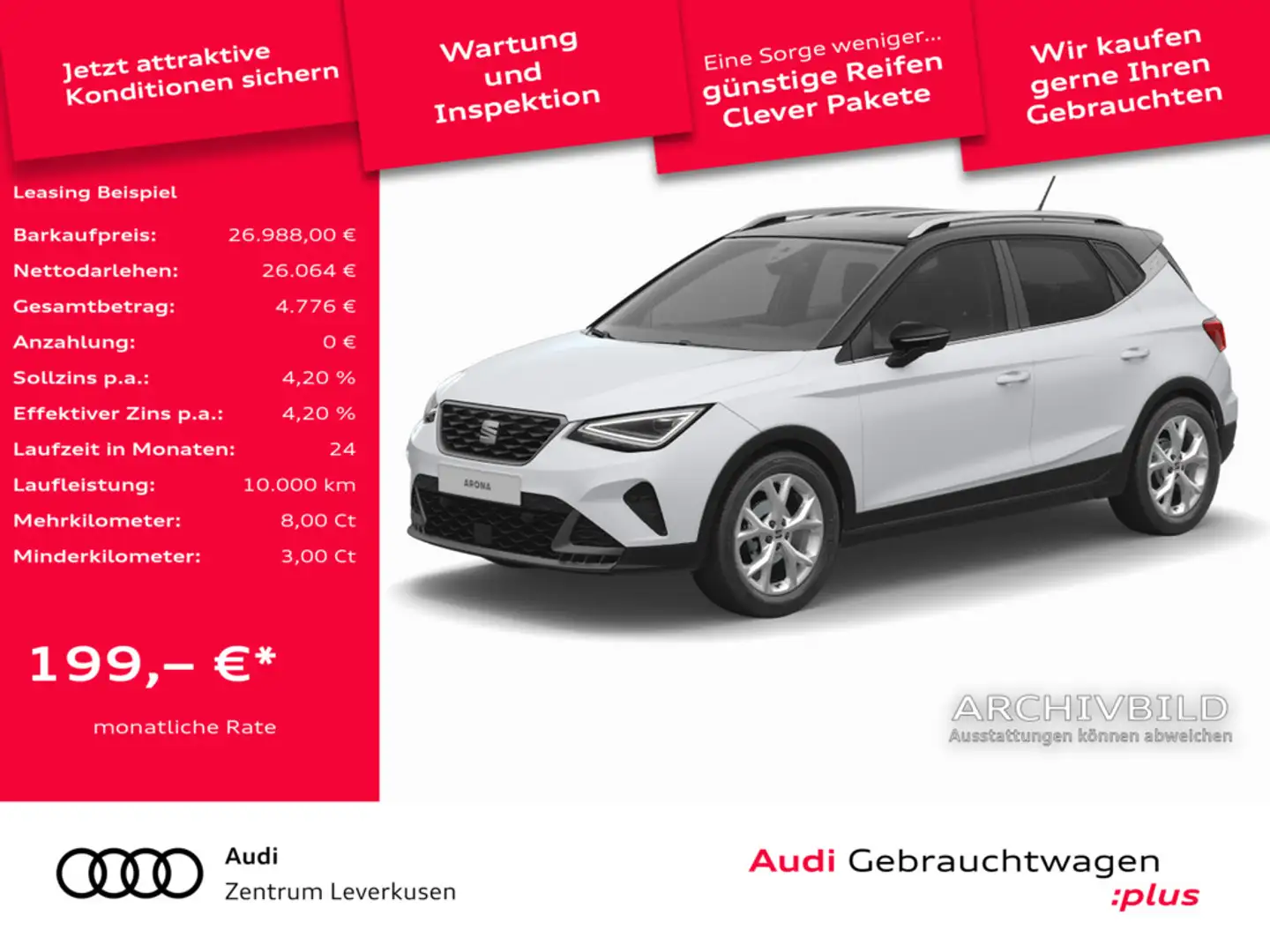 SEAT Arona FR DSG NAVI VIRT ACC KAM SHZ CARPLAY LE Weiß - 1