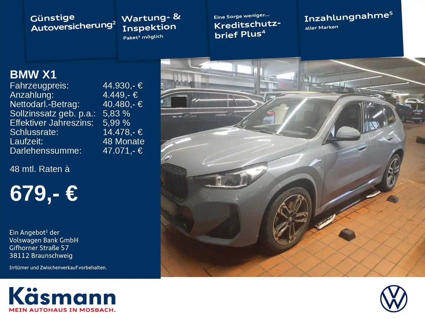BMW X1 xDrive 23i M Sport HUD KAM PANO H&K NAV SHZ Grau - 1