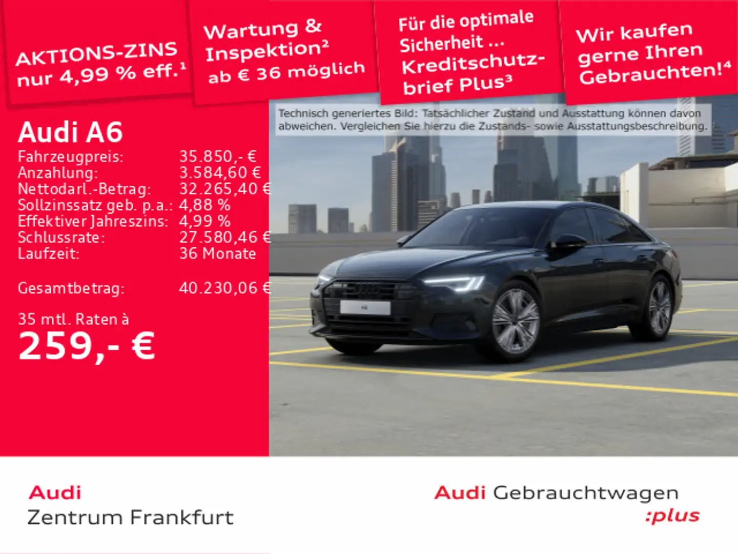 Audi A6 45 TFSI sport S tronic Matrix-LED Navi DAB VC Schwarz - 1