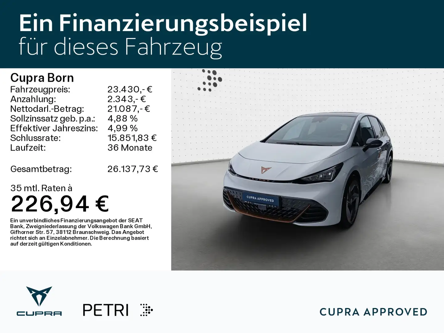 CUPRA Born *NAVI*PANO*WP*KAM*SHZ*AR-HUD*20Zoll*Assist* Blanc - 2