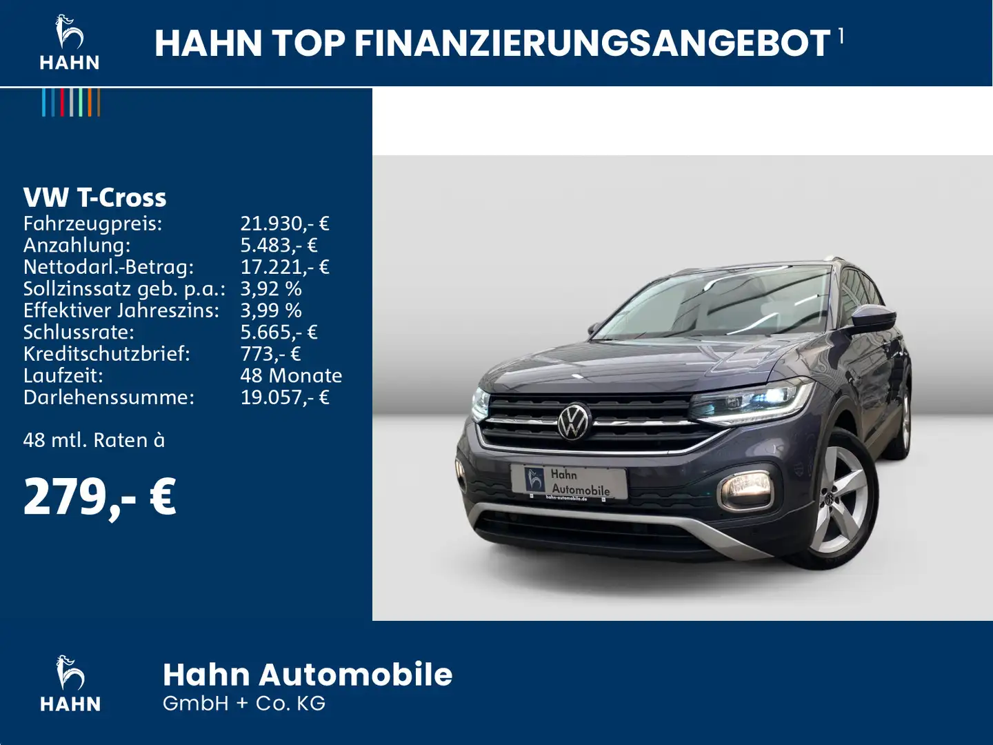 Volkswagen T-Cross Style 1.0TSI DSG APP-CONN CAM LED SITZHE Grau - 2