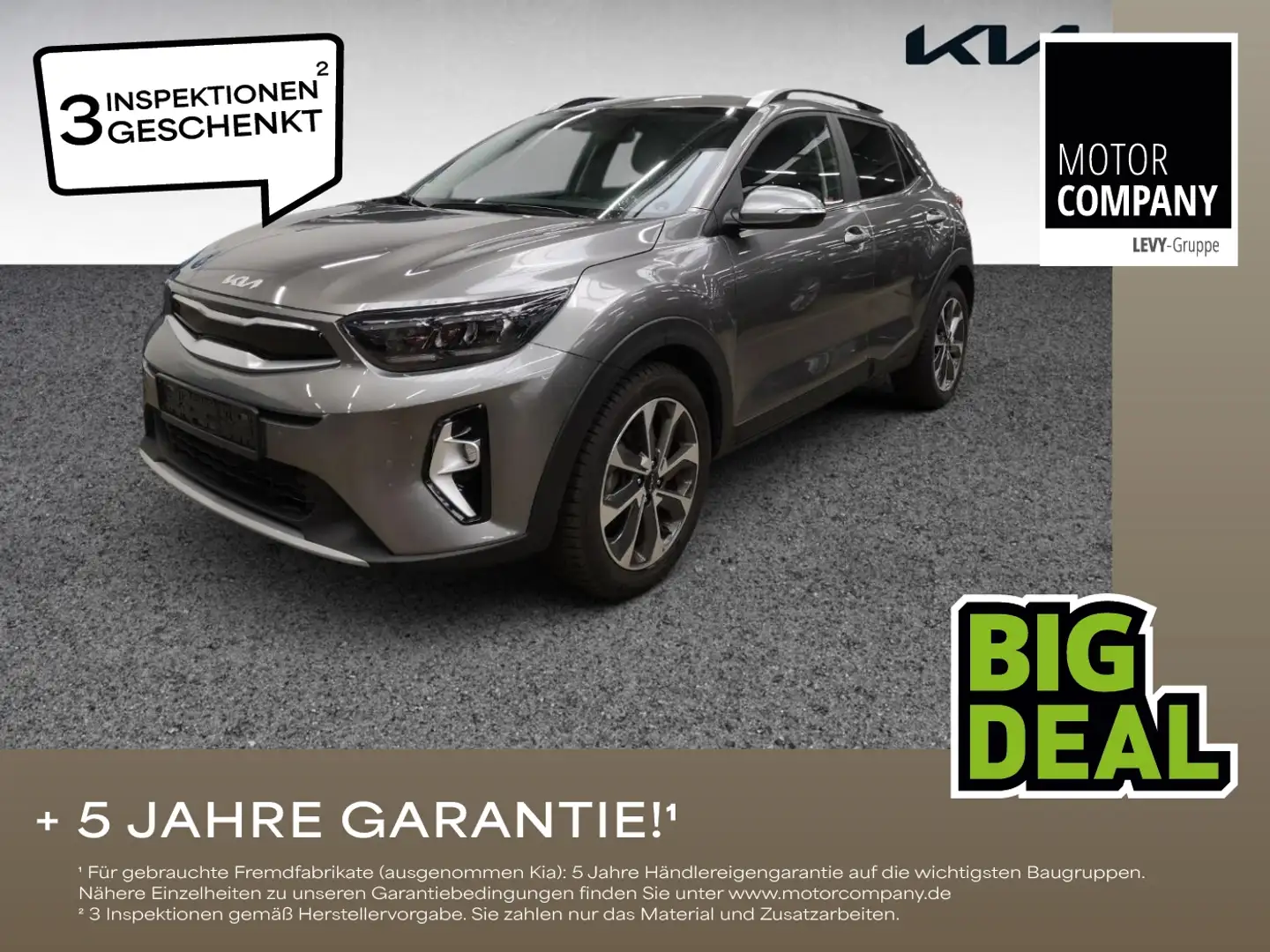 Kia Stonic 1.0 T-GDI Spirit +DCT+Allwetter+Navi+R.Kam Gris - 1