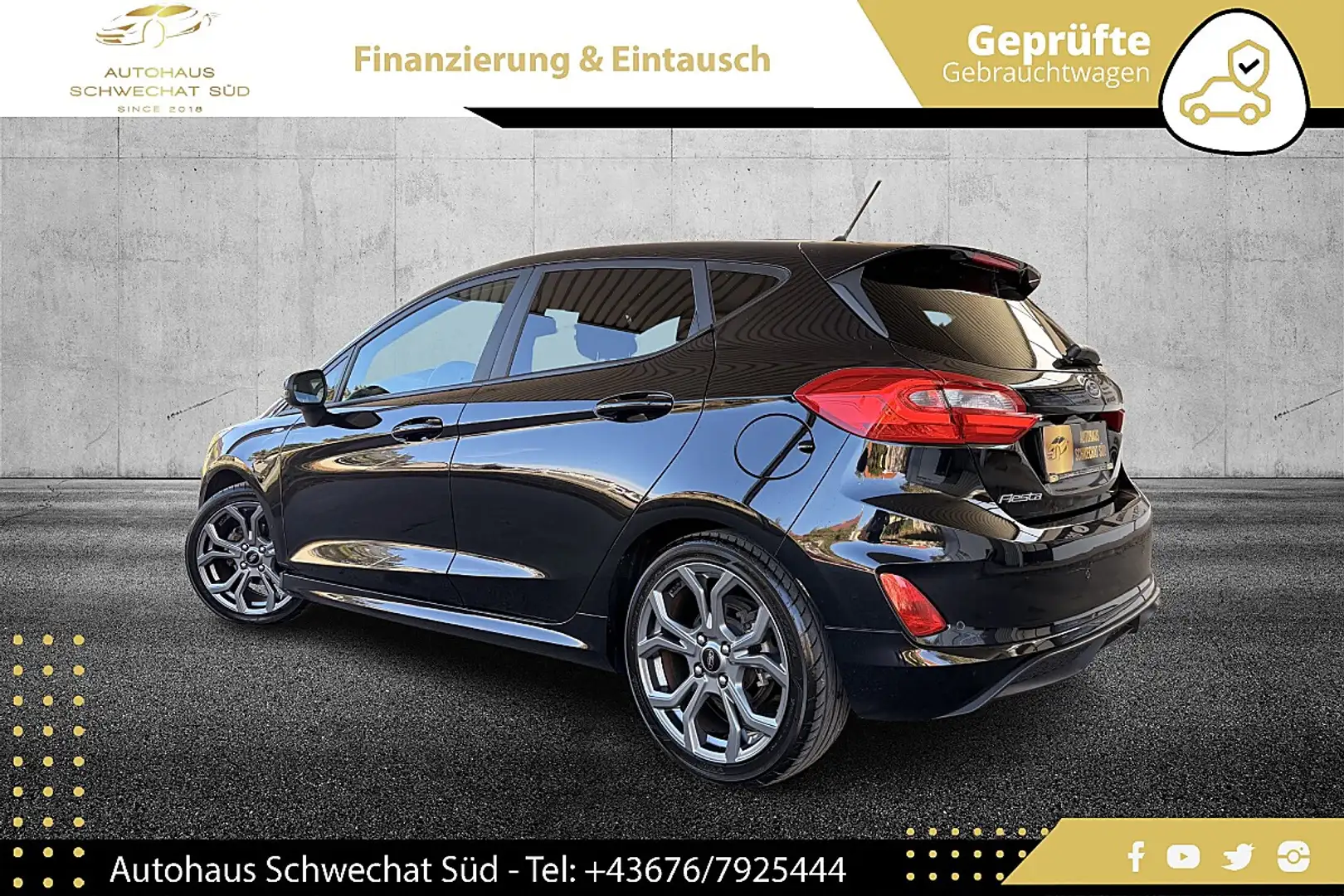 Ford Fiesta ST-Line 1,1// 1.HAND // NUR 44.000 // TOP ZUSTA... Schwarz - 2