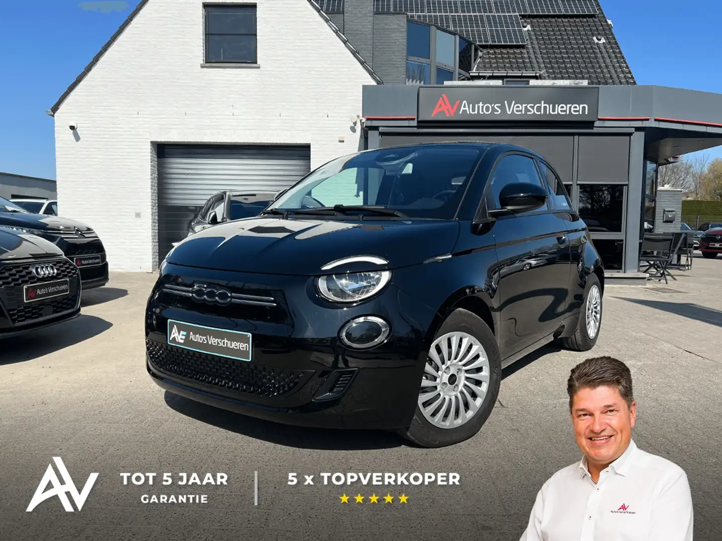 Fiat 500e Action ** Lane assist | Airco | BT Zwart - 1