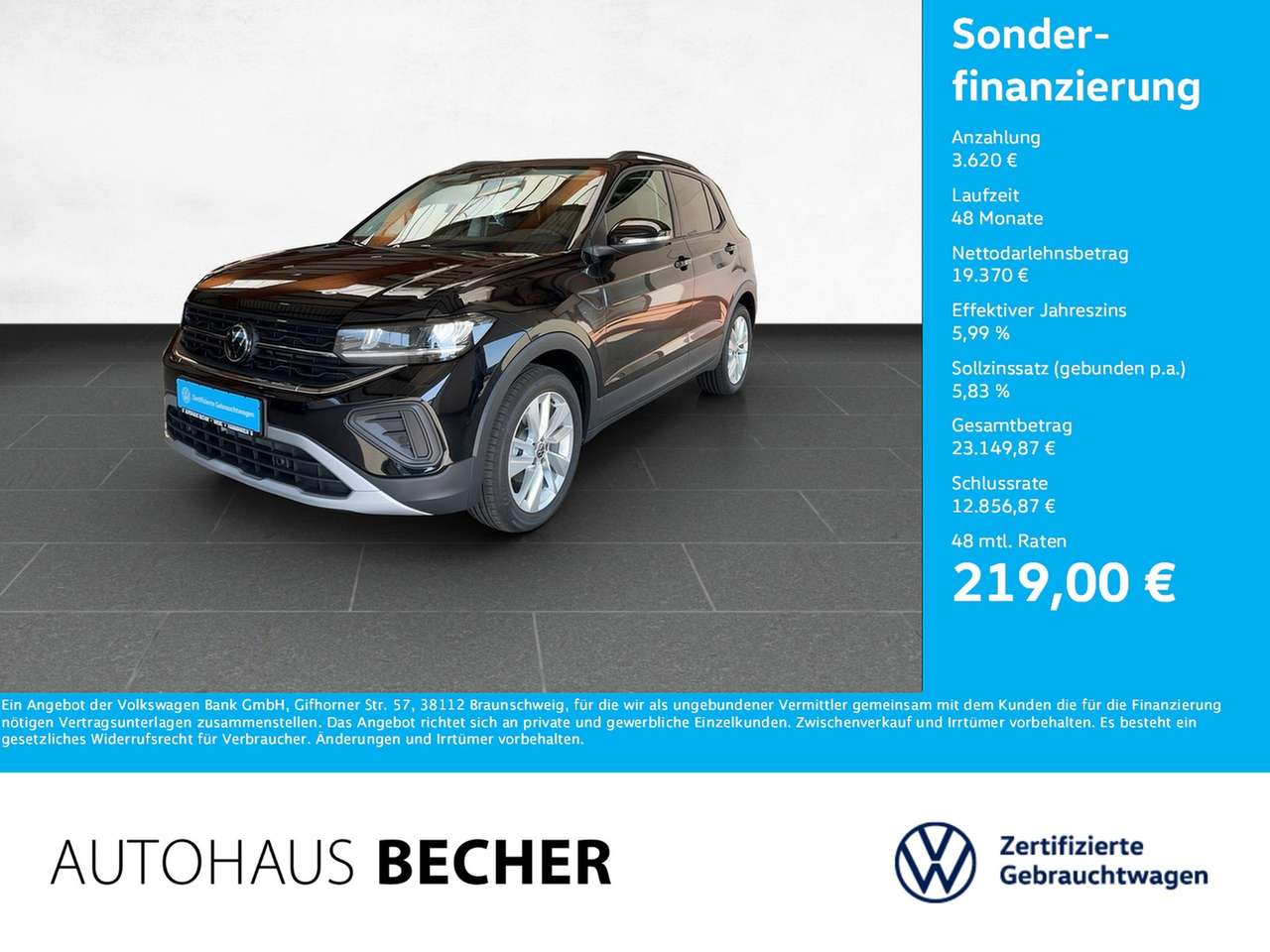 Volkswagen T-Cross 2024 — Life 1.0 TSI 6-Gang /Sitzhz/IQ.Drive/LED