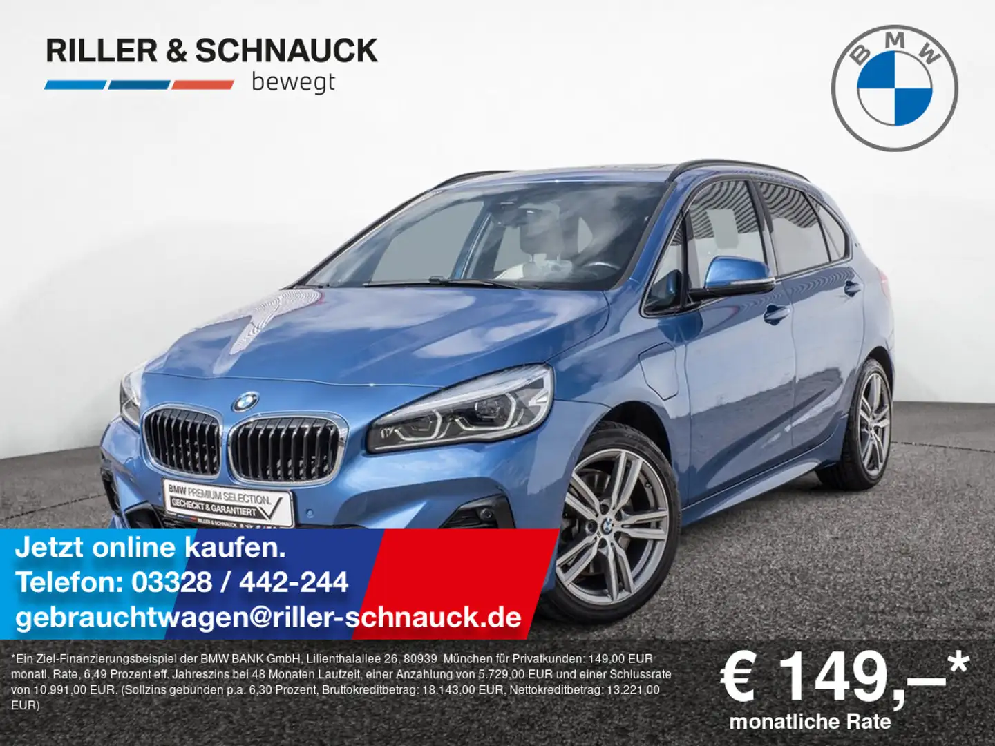 BMW 225 xe Active Tourer M-Sport PANO+LED+HUD+ACC+ Blau - 1