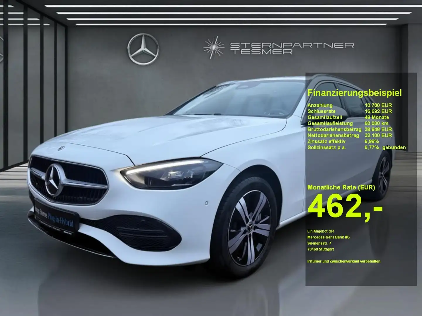 Mercedes-Benz C 300 de T AVANTGARDE+AHK+MEMORY+MBUX+SHZ Weiß - 1