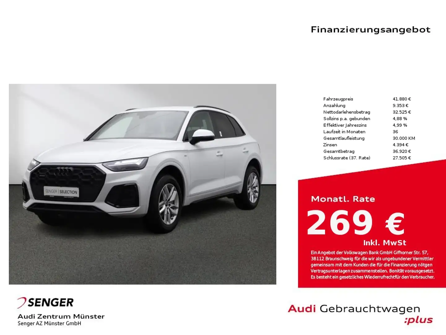 Audi Q5 40 TDI quattro S line MMI Navi LED B&O Weiß - 1