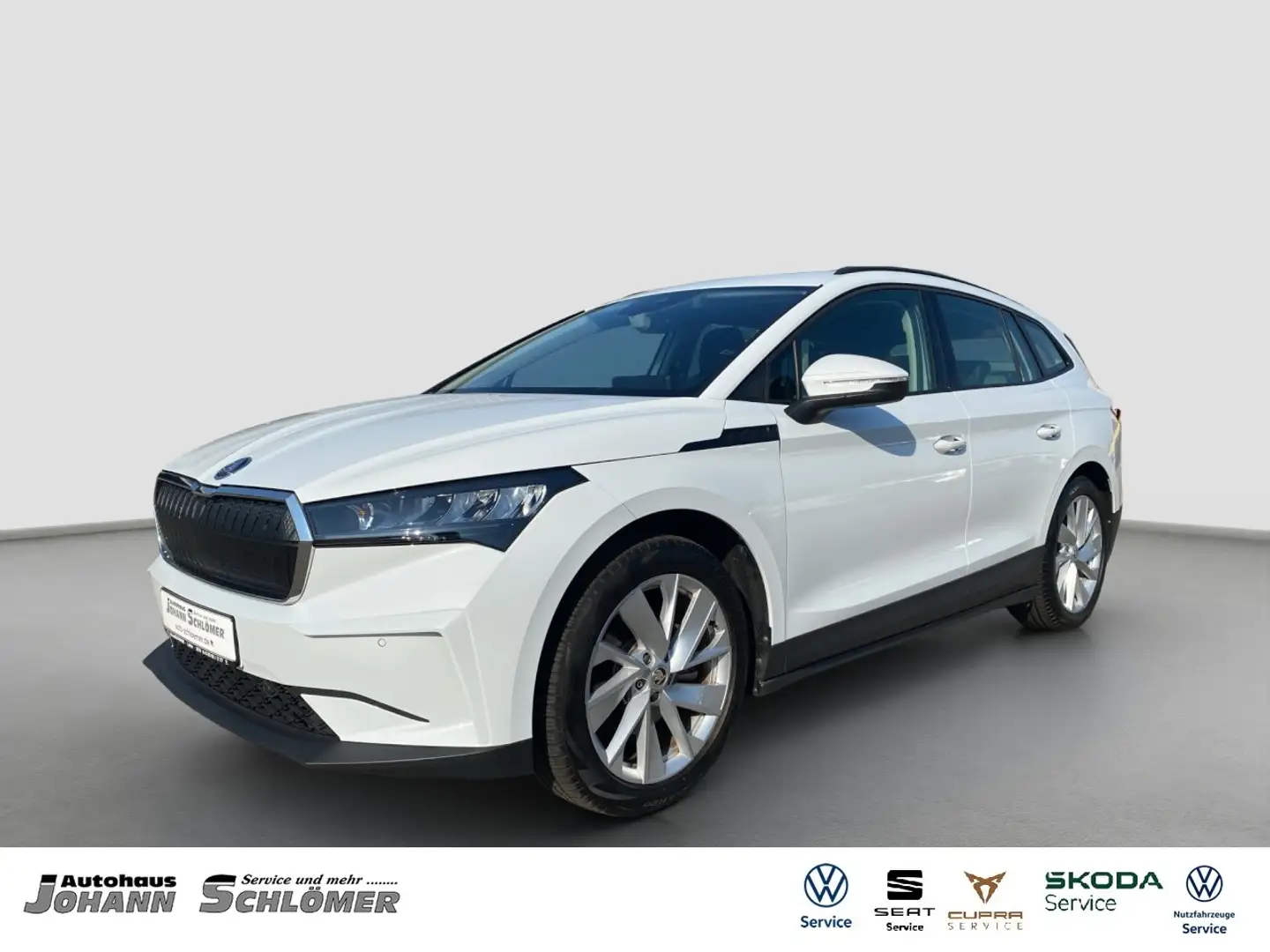 Skoda Enyaq iV 60 NAVI PANORAMA LED AHK KAMERA SHZ MFL Klima Weiß - 1