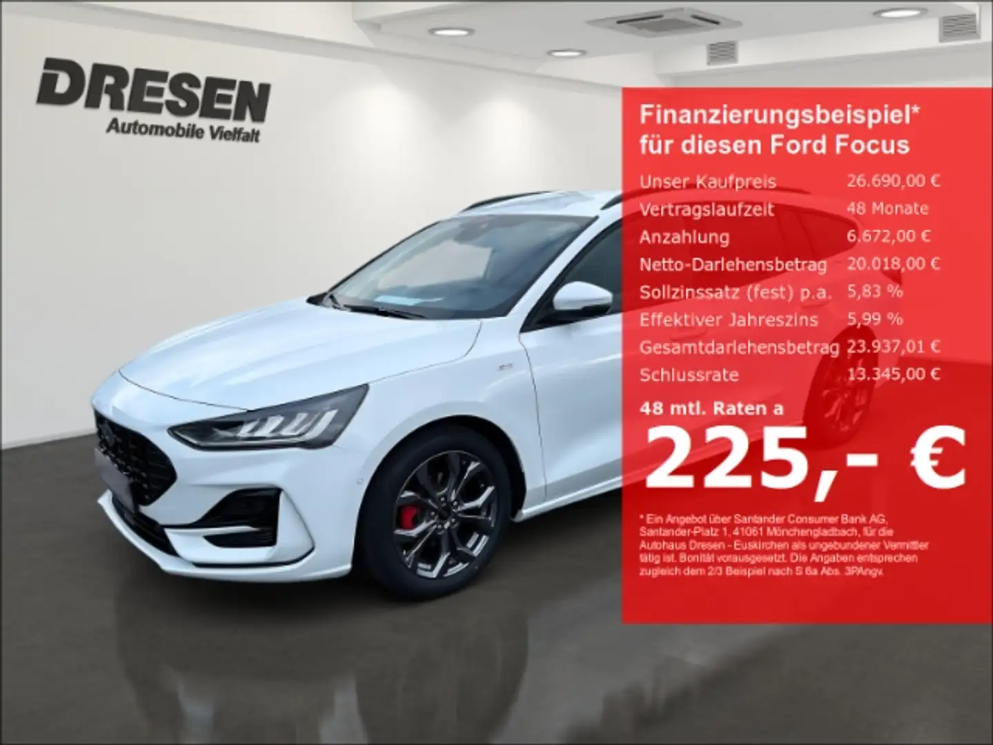 Ford Focus ST-Line Turnier ACC/Matrix LED/Navi/Rückfahrkamera Weiß - 1