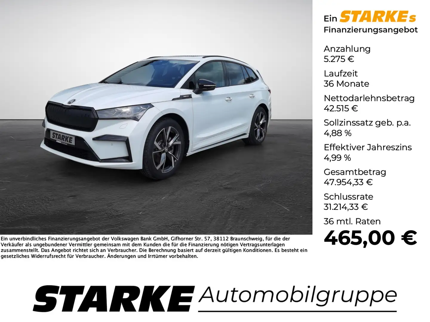 Skoda Enyaq 85 Sportline Weiß - 1