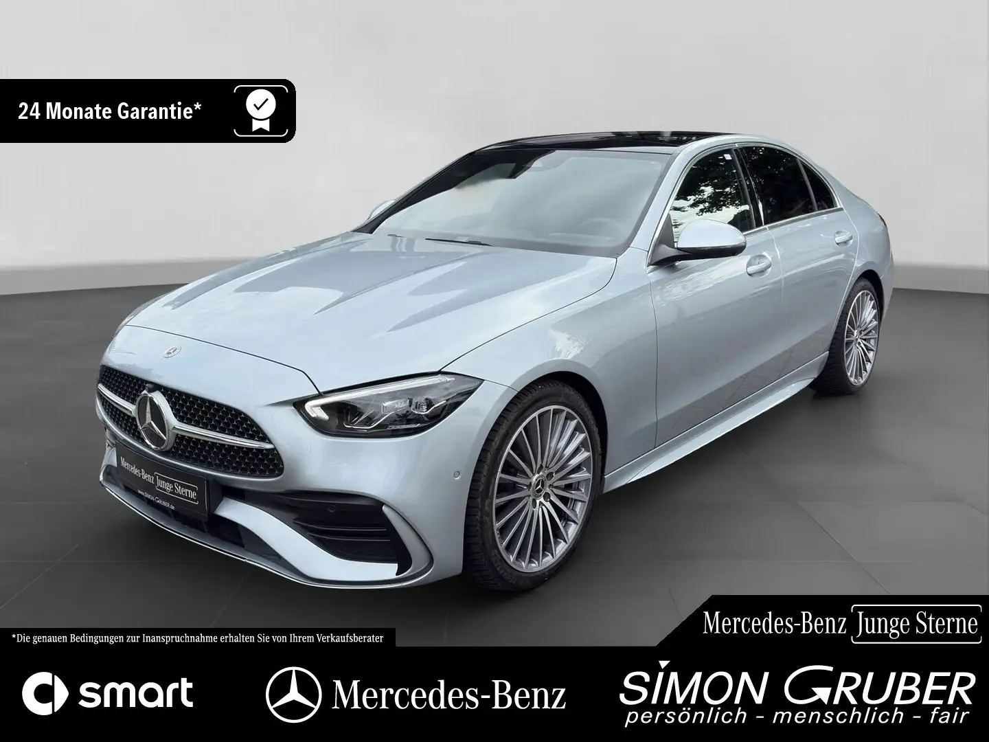 Mercedes-Benz C 200 4MATIC AMG Line Pano AHK 360° LED Business Argent - 1