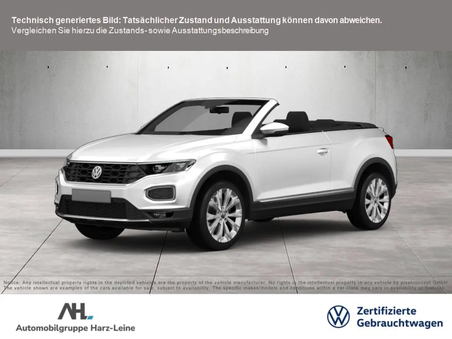 Volkswagen T-Roc Cabriolet 1.5 TSI R-Line DSG BlackStyle LED Navi A Weiß - 1