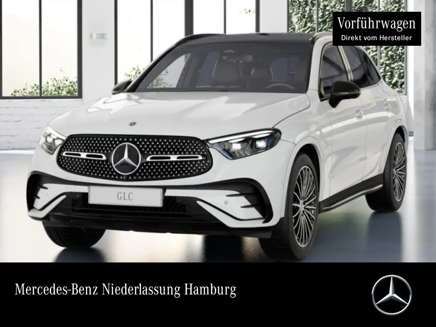 Mercedes-Benz GLC 200 4M AMG+NIGHT+PANO+360+AHK+TOTW+KEYLESS+9G Weiß - 1