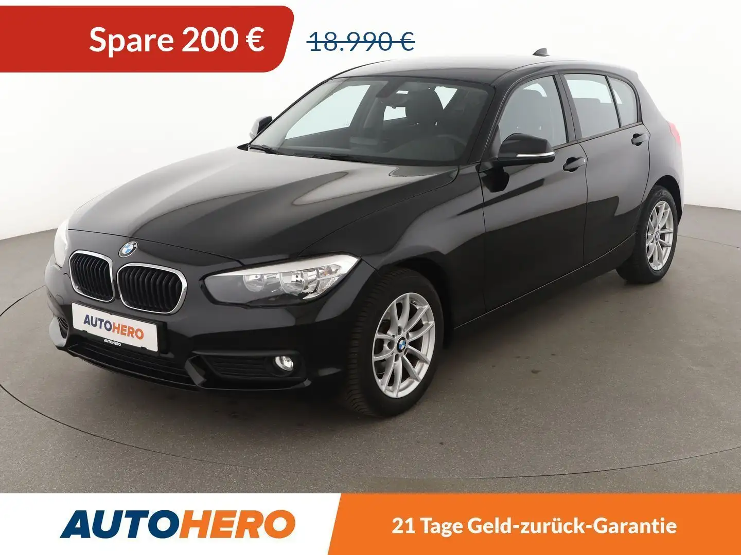 BMW 118 118i Advantage Aut.*NAVI*TEMPO*PDC*SHZ* Schwarz - 1