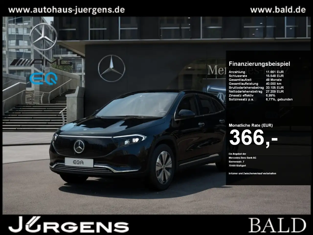 Mercedes-Benz EQA + Progressive+Distr+Ambiente+ILS+360+Cam