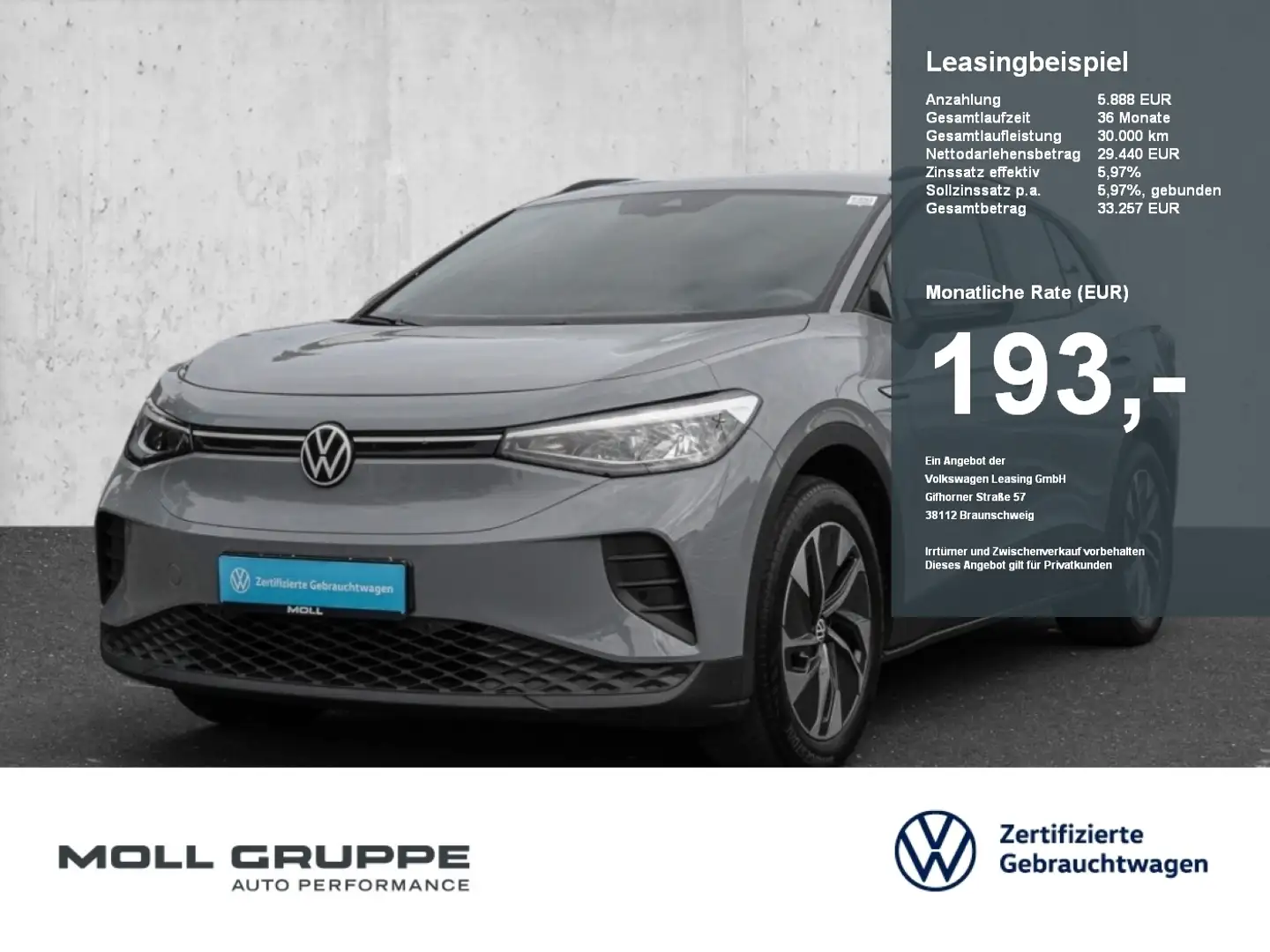 Volkswagen ID.4 Pro Performance NAVI LED ACC PDC SPURH AUT Grijs - 1