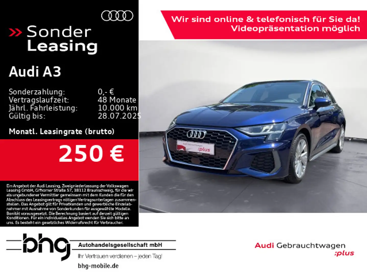 Audi A3 Sportback 30 TDI S-line LED/MMI/Interface/Assist/u Blau - 2