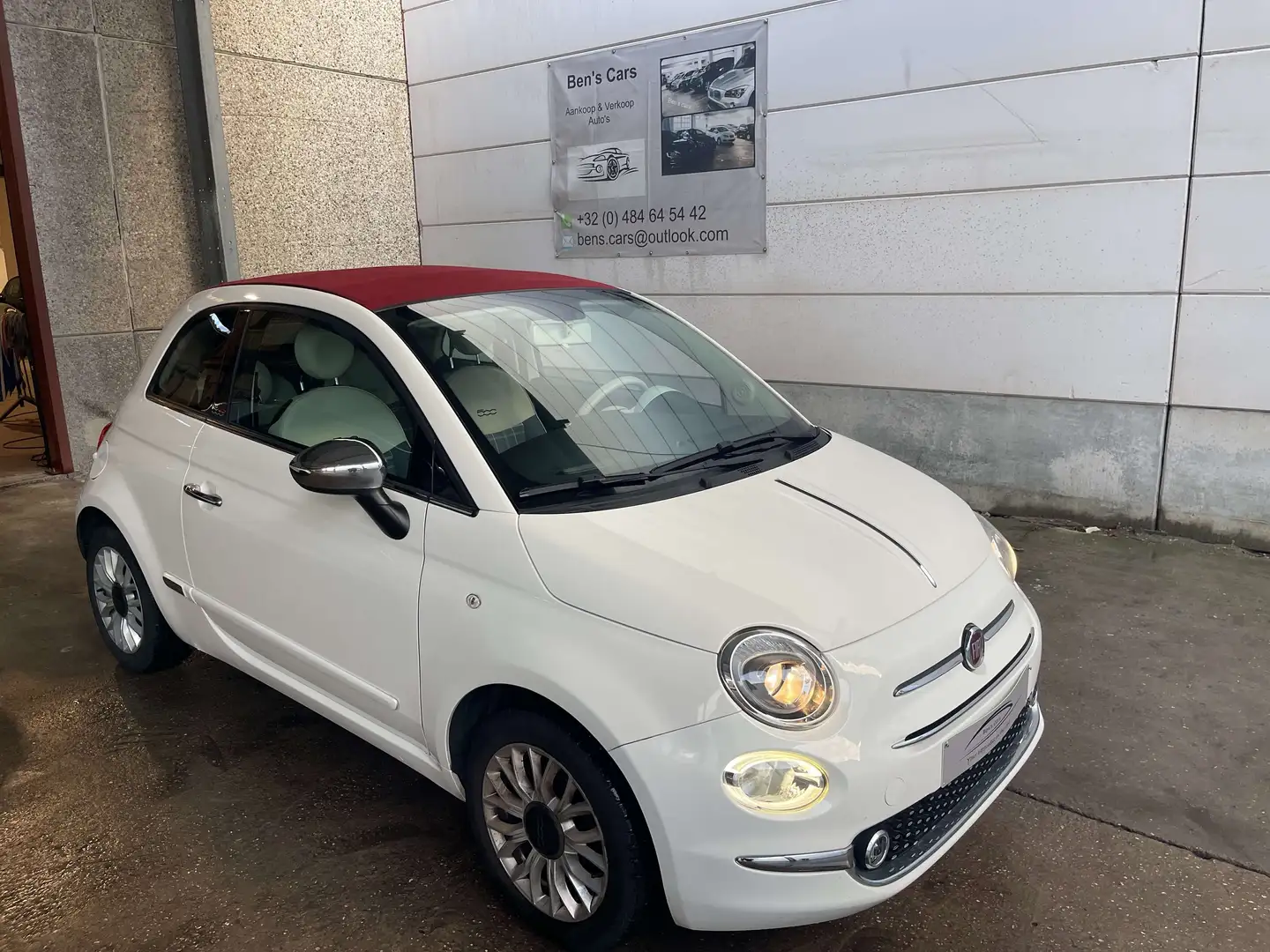 Fiat 500C 1.2i Lounge Cabrio Uconnect/Airco/Cruise.Controle Blanc - 2