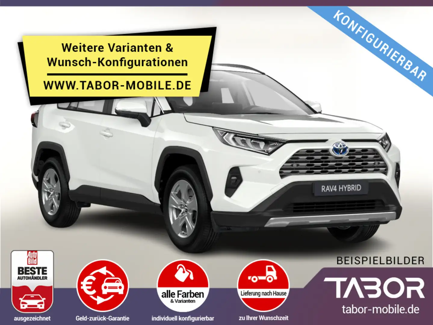 Toyota RAV 4 2.5 Hybrid 218 CVT LED Nav DigCo Kam PDC Weiß - 1
