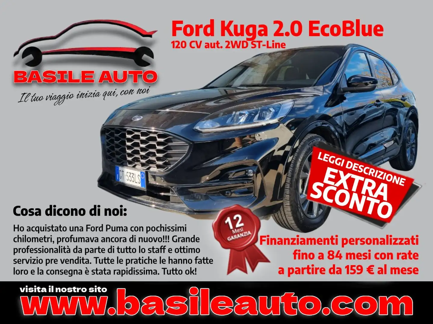 Ford Kuga Kuga 2.0 ecoblue ST-Line awd 120cv auto Noir - 1