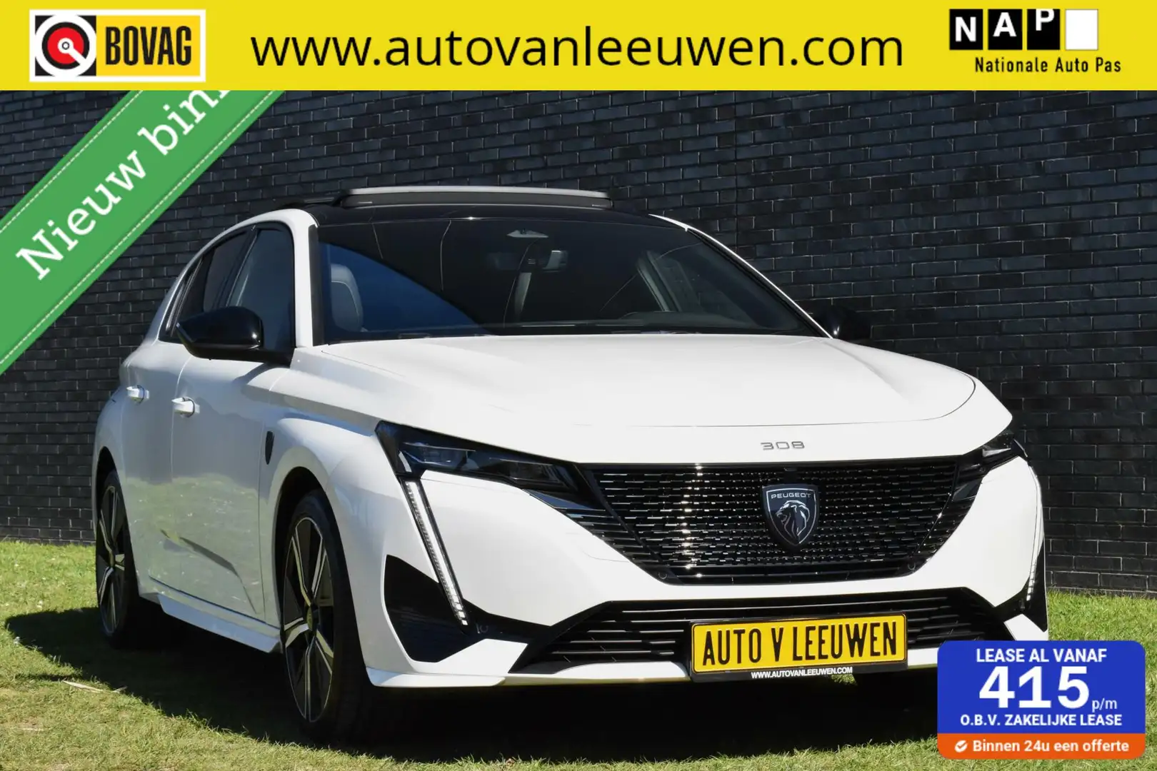 Peugeot 308 1.2 PureTech GT EAT8/PANODAK/MATRIX/CAMERA/ETC.! Wit - 1