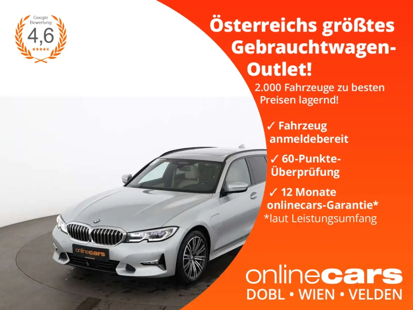 BMW 330 e Touring Luxury Aut LASER SKY LEDER RADAR NAV Silber - 1