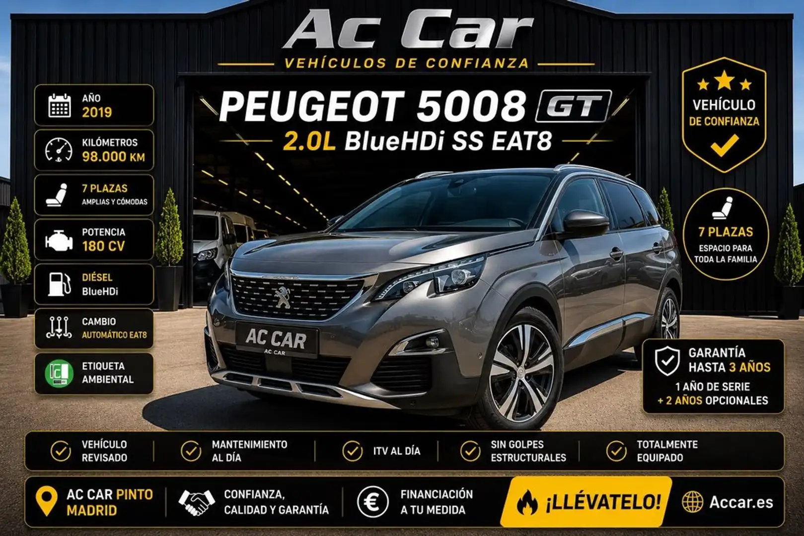 Peugeot 5008 GT 2.0L BlueHDi 133kW (180CV) S&S EAT8 Marrón - 1