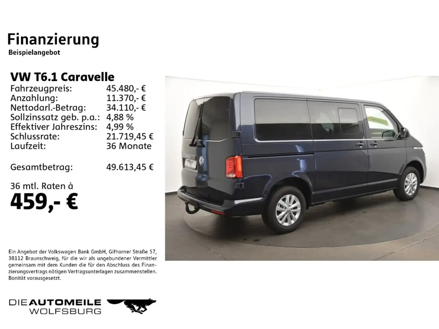 Volkswagen T6.1 Caravelle KR 2.0 TDI SCR DSG Comfortline Blau - 2