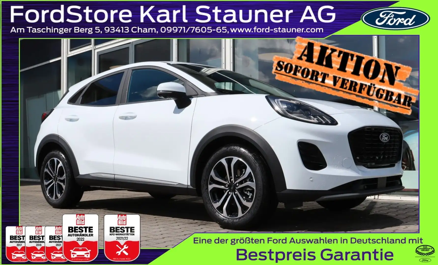 Ford Puma Titanium MHEV SYNC 4 NEU 4,99% FIN* AHK Weiß - 1