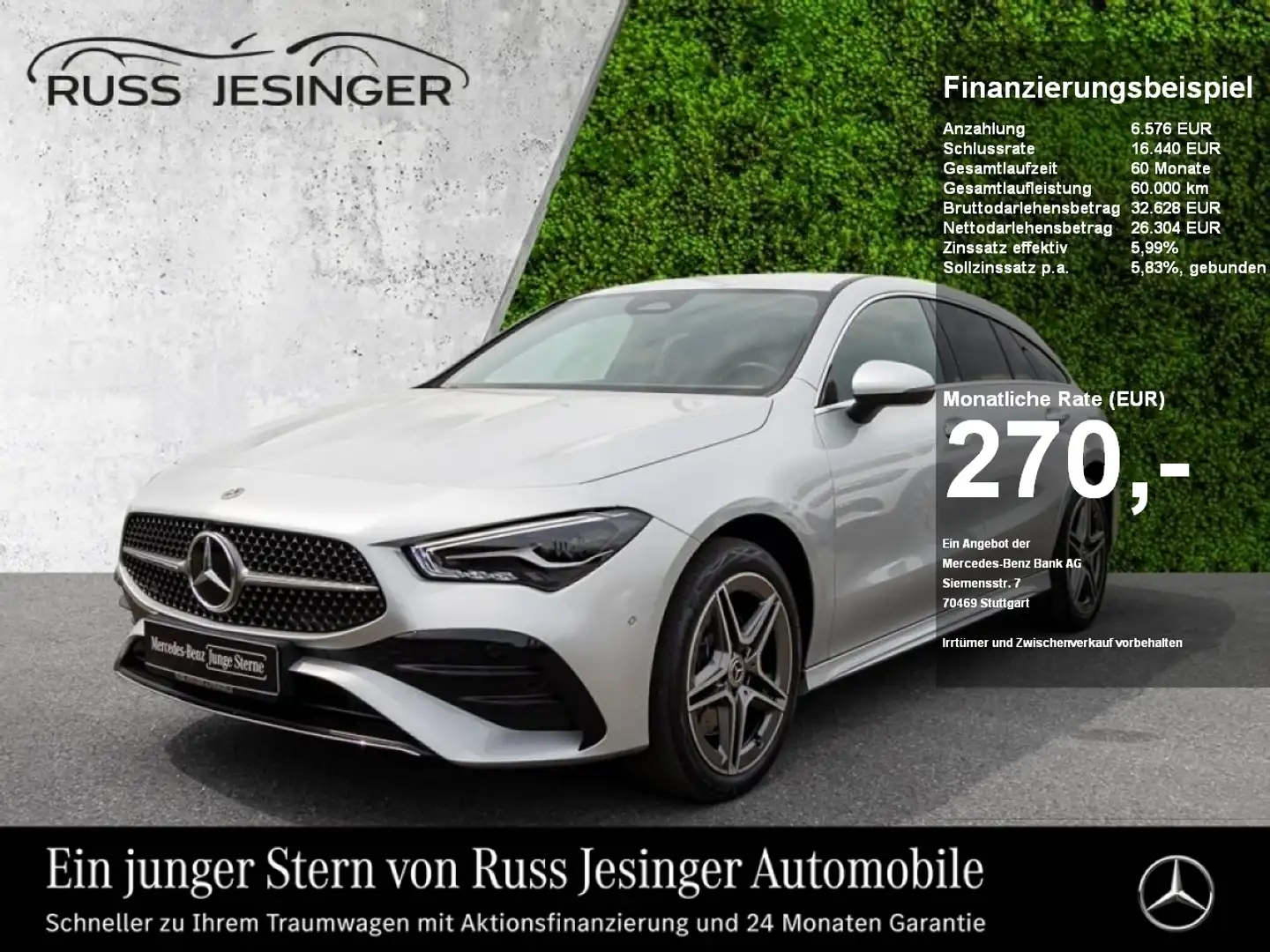 Mercedes-Benz CLA 250 e SB AMG Line *LED*AHK*Cam*KeyGo*TotW+ Argent - 1