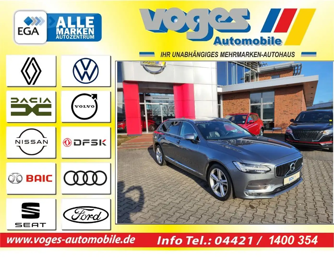 Volvo V90 D5 AWD Geartronic Inscription Szary - 1