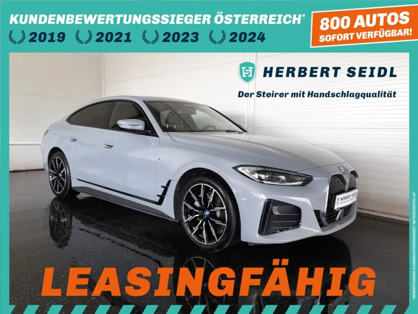 BMW i4 GC M-SPORT eDrive40 80,7kWh Aut. *19 ZOLL / VOLL LED / NAVI / ACC / KAMERA / E-TEILLEDER & MEMORY / 3-ZONEN-KLIMA* Grau - 1
