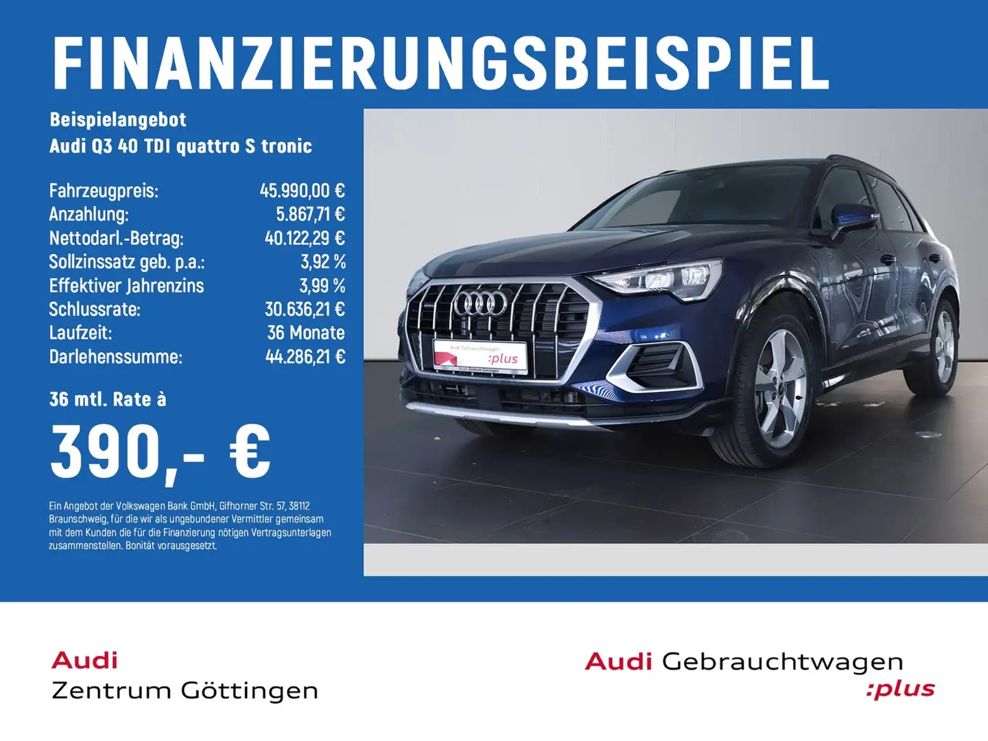 Audi Q3 40 TDI quattro S tronic advanced +AHK+SOUND Blau - 2