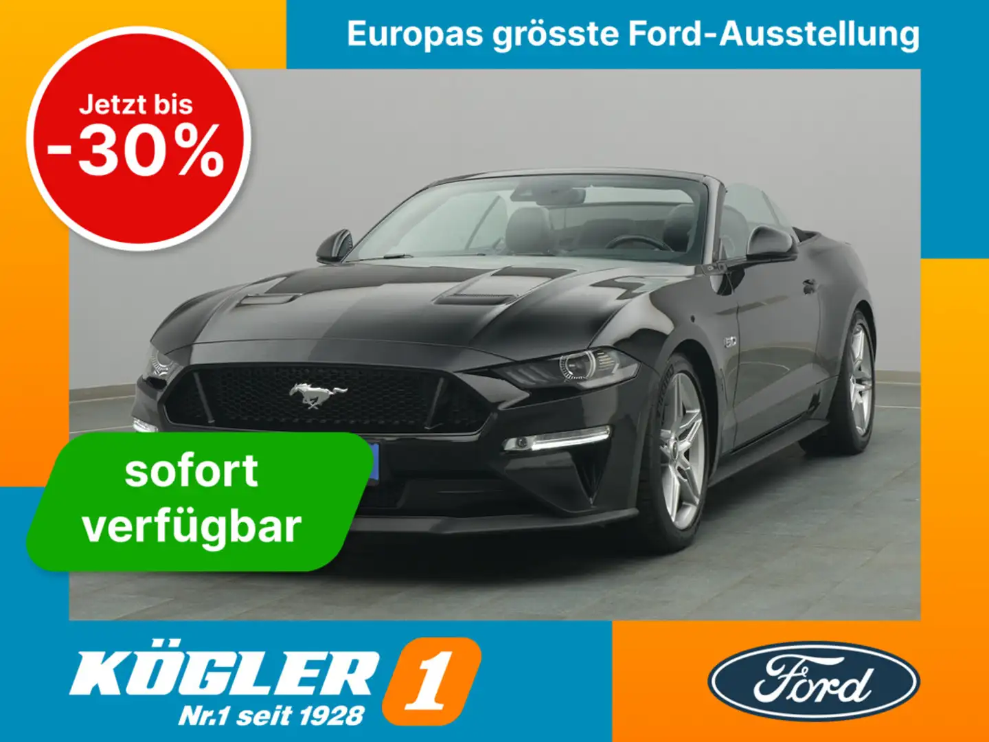 Ford Mustang GT Cabrio V8 450PS Aut./Prem-P/MagneRide Noir - 1