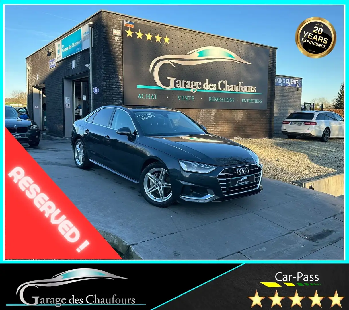Audi A4 40 TDi Limousine - ! Quattro ! - Sline - Eu6d Blauw - 1