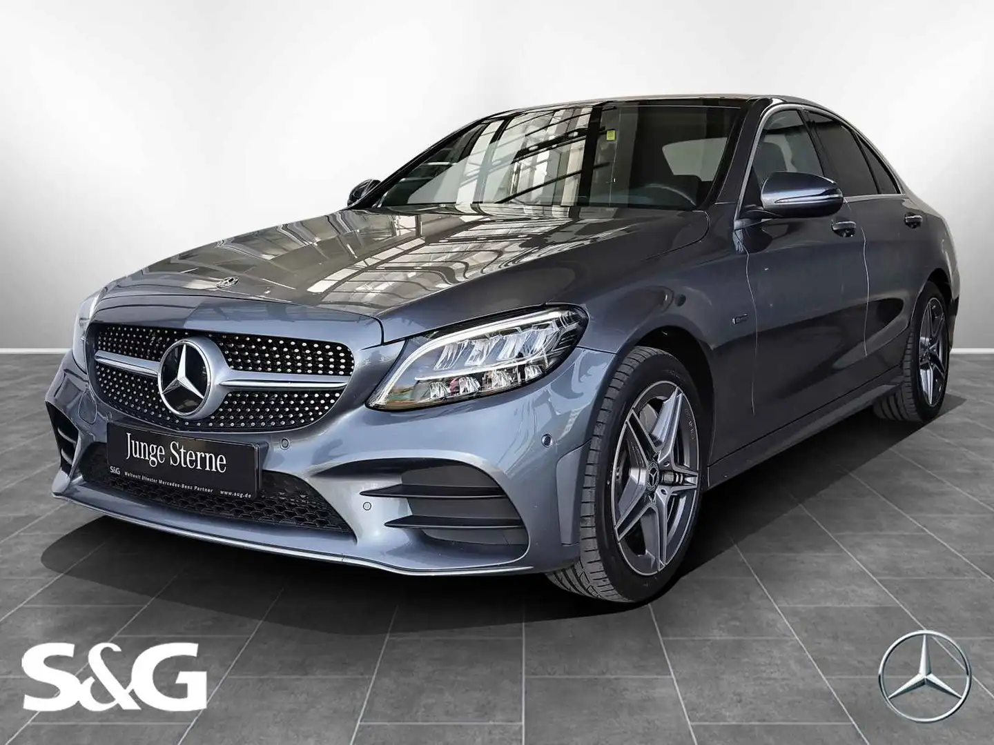Mercedes-Benz C 300 e AMG PANORAMA+BURMESTER+KEYLESS+CARPLAY Gris - 1