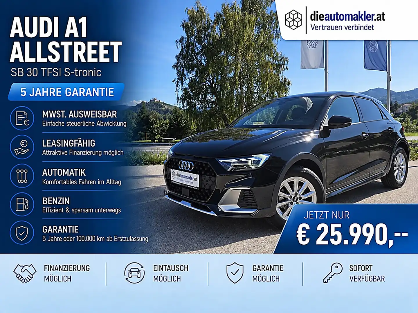 Audi A1 SB 30 TFSI Allstreet S-tronic Schwarz - 1