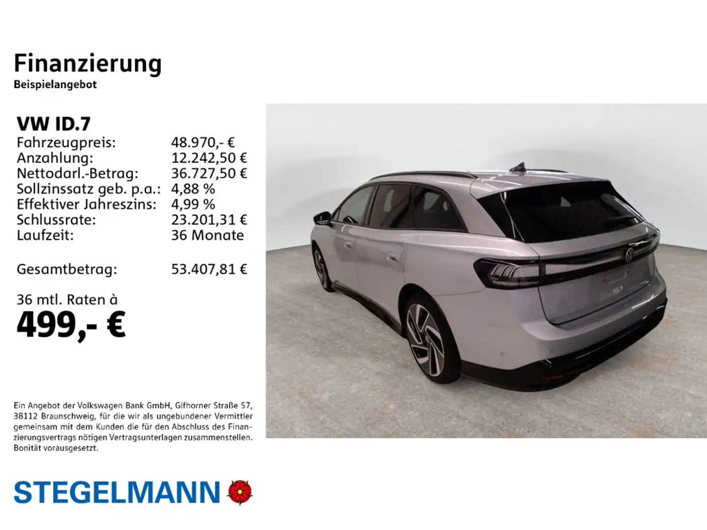Volkswagen ID.7 Tourer Pro 210kW/77kWh *AHK*+3J. Garantie*K Silber - 2